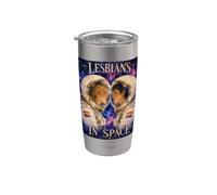 Lesbians in Space - I Support LGBTQ+ Astronaut Romance Stainless Steel Insulated Tumbler