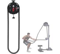 LESBJFDM Pulley Cable Machine, Endless Rope Trainer with Adjustable Resistance 5-30kg, Portable Fitness Equipment for Grip, Arms, Back and Core Training