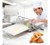 LESBJFDM Upgrade Foldable Manual Dough Sheeter - Stainless Steel Pastry Roller & Press with 0-25mm Adjustable Thickness, Croissant Laminator for Home & Commercial Bakeries, Pizza Dough Making