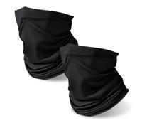 Lesbyit 2 Pack Black Neck Gaiter Bandana Multifunctional Face Mask Neck Warmer Snoods for Men Women, Windproof UV Protection Headwear for Ski Motorcycle Skiing Cycling Hiking