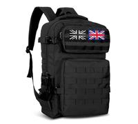 Lesbyit 36L Waterproof Hiking Backpack with Ventilated Straps, Multi-Compartment Camping Rucksack for Trekking, Travel & Outdoor - Tactical Backpack with 2 Flag Patches