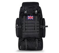 Lesbyit 80L Waterproof Hiking Backpack Lightweight Tactical Rucksack | Large Capacity Camping Backpack with 2 British Flags for Outdoor & Travel