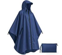 Lesbyit Waterproof Lightweight Rain Poncho, Adult Reusable Hooded Raincoat | Foldable Rain Poncho with Zipper and Side Storage Pocket for Camping, Outdoor, Hiking, Cycling, Traveling