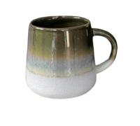 Lescale Furnishings Mojave Glaze Ceramic Mug - 360ml Stoneware Coffee Cup with Reactive Ombre Glaze - Microwave & Dishwasher Safe - Stylish Handmade Look (Green)
