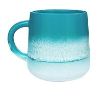 Lescale Furnishings Mojave Glaze Stoneware Mug - 360ml Hand-Glazed Ceramic Coffee Cup - Dishwasher & Microwave Safe - Rustic Kitchen Drinkware (Teal)