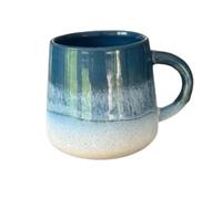 Lescale Furnishings Mojave Glaze Stoneware Mug - 360ml Hand-Glazed Ceramic Coffee Cup - Dishwasher & Microwave Safe - Rustic Kitchen Drinkware (Blue)