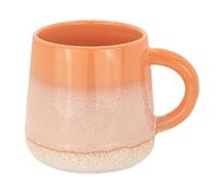 Lescale Furnishings Mojave Glaze Stoneware Mug - 360ml Hand-Glazed Ceramic Coffee Cup - Dishwasher & Microwave Safe - Rustic Kitchen Drinkware (Coral)