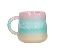 Lescale Furnishings Ombre Mojave Stoneware Mug - 360ml Ceramic Coffee Cup - Reactive Glaze Ombre Design - Microwave & Dishwasher Safe (Pink-Green)