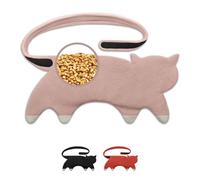 LESCHI 10-Chamber Wheat Bag for Microwave, Washable - Grain Pillow Made of 100% Organic Cotton & Organic Wheat - Ideal Natural Relief for Stomach and Period Pain - Cat, Rosa