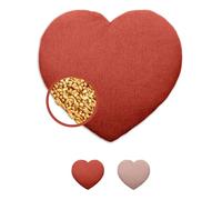 LESCHI Wheat Bag for Microwave - Grain Pillow Made of 100% Organic Cotton & Organic Wheat - Ideal Natural Relief for Stomach and Period Pain - Heart, Red