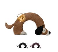 LESCHI Wheat Bag Microwavable, 100% Organic Cotton and Organic Wheat - Dog Brown - Microwave Pillow, Unscented - Snug Grain Pillow Ideal for Tension in Back, Neck, Shoulders - Dachshund, Sausage Dog