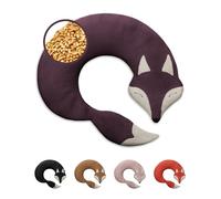 LESCHI Wheat Bag Microwavable - 100% Organic Cotton and Organic Wheat - Fox Purple - Microwave Pillow, Unscented - Snug Grain Pillow Ideal for Tension in Back, Neck and Shoulders