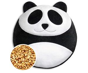 Leschi Wheat Bag microwavable, unscented/Heat Pack for Stomach and Lower Back/Animal: Panda Bao, Black White