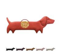 LESCHI Wheat Bag - Microwaveable Grain Pillow - Helps Relieve Tension in Neck, Shoulders and Back - Made from Natural Organic Cotton & Organic Wheat - Dog Winston, Red, 52x20 cm
