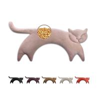 LESCHI XXL Organic Wheat Bag Microwavable (47x23cm) - 100% Organic Cotton - Cat Rosa - Microwave Pillow - Unscented - Snug Grain Pillow Ideal for Tension in Back - Neck and Shoulders