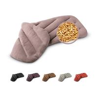 LESCHI XXL Organic Wheat Bag Microwavable (50x20cm) - 100% Organic Cotton - 8-Chamber Microwave Pillow, Unscented - Snug Grain Pillow Ideal for Warmth for Back, Neck and Shoulders, Rosa