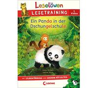 Leselöwen Lesetraining 1. Klasse - Ein Panda in der Dschungelschule: mit Silbenfärbung und großem Rätselteil - Erstlesebuch zum Schulstart mit Rätseln für Kinder ab 6 Jahren