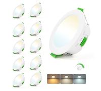 Leselux 5W LED Recessed Ceiling Lights Dimmable IP44 Ultra Slim, 10 Pack | Downlights for Ceiling 3000K/4000K/6000K, 65-80mm Cut Out, White Spot Lights for Kitchen Living Room Bathroom Bedroom