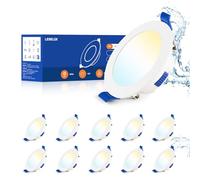 Leselux LED Recessed Ceiling Lights Dimmable, 10x 7W Round Spotlights Warm White 3000K Neutral White 4000K Cool White 6500K, Cut Φ68-75mm, 29mm Ultra Slim, IP44 Downlights Ceiling for Bathroom Bedroom