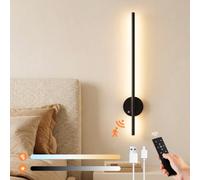Leselux Rechargeable Wall Lights with Motion Sensor, No Drilling, 1 Pack | 5400mAh Battery Operated Wall Lamp with Remote Control. 3 Color Dimmable, Cordless Wall Sconce for Living Room Hallway Stair