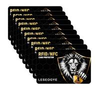 Leseogye 10 PCS RFID Blocking Card, Slim Credit Card Protector, PVC NFC Blocker, Prevent Unauthorized Scanning and Data Theft, for Credit Cards Debit Cards ID Cards (Black)