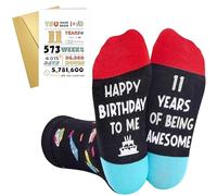 Leseogye 11 Year Old Boy Gifts, 11th Birthday Card Boy and Funny Socks Happy Birthday to Me, 11 Years of Being Awesome Novelty Socks with Greeting Cards and Envelopes