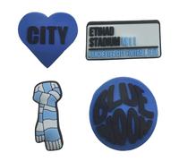 Leseogye 4 Pcs Shoe Charms, Football Shoe Charms for Manchester City Fans, Football Charm Decorations for Fans, Sandal Accessories for Adults Birthday Present