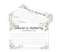 Leseogye 50Pcs Share a Memory Card, Funeral Memorial Cards, Memory Book Cards for Retirement, Memorial, Anniversary, Graduation, Birthday, Bridal Shower Game