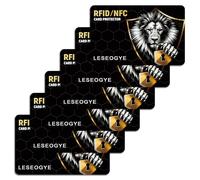 Leseogye 6PCS RFID Blocking Card, Black PVC No-Battery NFC Blocker (3.37in×2.13in×0.03in), Full-Wallet Protection Credit Card Shield, Reliable Wallet Defender for Contactless Cards