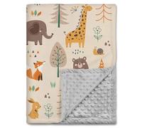 Leseogye 75x100cm Animal Themed Baby Blanket for Newborn, Soft Toddler Blanket with Dotted Backing, Baby Essentials for Newborn Boys and Girls, Weight 300g