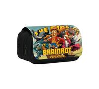 Leseogye Brainrot Pencil Cases, Double-Layer Brainrot Pencil Case for Boys, Practical Storage for Stationery, Travel & Office Supplies