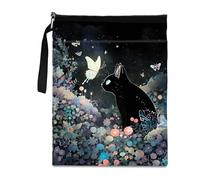 Leseogye Cat Book Pouch with Lanyard and Zipper, Waterproof Book Cover for Paperback and Hardback for Women Bookish Reader,Gift for Booklovers