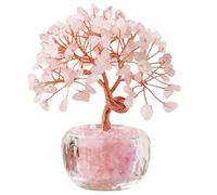 Leseogye Crystal Tree, Pink Chakra Tree, Healing Crystal Trees for Home Office Living Room Decor, Handmade Gemstone Money Trees, Birthday Gifts for Women