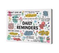 Leseogye Daily Reminders Inspirational Poster Framed Canvas Motivational Wall Decor Positive Affirmations Prints, Quotes Wall Art for Office Home Classroom 20x25cm