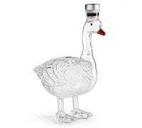 Leseogye Goose Art Crystal Vodka Decanter, Hand Blown Novelty Decanter, Unique Goose Wine Bottle Sealed for Gift Home Bar Decor, Borosilicate Glass, 21x19cm