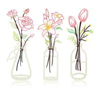 Leseogye Metal Flower Wall Art, Metal Wall Art for Bedroom, Fresh Art Deco with Hollow Design, Exquisite Wall Decor with Modern Line, Suitable for Home, Office, Kitchen and Living Room