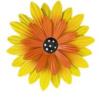 Leseogye Metal Flower Wall Decor, Metal Garden Wall Art, 8" Daisy Hanging Sculpture for Bedroom, Living Room, Bathroom, Office, Courtyard and Fence Decor
