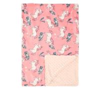 Leseogye Pink Cot Blanket, Soft Baby Quilts for Cots, Baby Blanket for Newborn, Printing Double-layer Fleece Fabric Comfort Newborn EssentialsCrib, Moses Basket and Pram