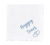 Leseogye Wedding Handkerchief, Something Blue for The Bride, White Happy Tears Tissues Wedding, Sentimental Father and Mother Of The Bride Gifts, 29x29cm