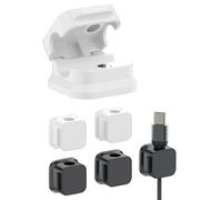 Lesfit 6 Pack Magnetic Cable Tidy Clips, Self-Adhesive Wire Organiser Holder(Black & White)