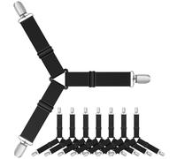 Lesfit Bed Sheet Clips, 8 Pieces, Black