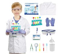Lesheng space Scientist Costume for Kids Lab Coat with Science Experiment Kit Dress Up & Pretend Play for Boys Girls Age 4-8