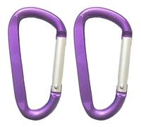 LESHIRY Large Carabiners Keychain 3" Aluminum D Shape Premium Durable D-Ring Carabiner Clip Hook Camping Accessories Snap Link Key Chain Durable Improved Design (2pcs Purple)