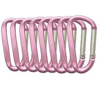 LESHIRY Large Carabiners Keychain 3" Aluminum D Shape Premium Durable D-Ring Carabiner Clip Hook Camping Accessories Snap Link Key Chain Durable Improved Design (8pcs pink)
