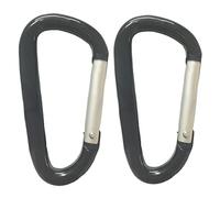 LESHIRY Large Carabiners Keychain 3" Aluminum D Shape Premium Durable D-Ring Carabiner Clip Hook Camping Accessories Snap Link Key Chain Durable Improved Design(2pack Black)
