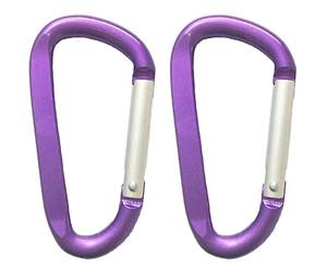 LESHIRY Large Carabiners Keychain 3" Aluminum D Shape Premium Durable D-Ring Carabiner Clip Hook Camping Accessories Snap Link Key Chain Durable Improved Design (2pcs Purple)