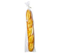 Lesibag Bread Baguette Loaf Bags, 100 Pack Mirco Perforated Plastic Bags With Free Twist Ties for Homemade and Bakery bread (6 x 28 Inch)