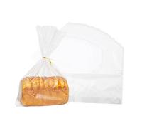 Lesibag Clear Plastic Bread Bag with Ties, 100Pcs 11"x 14" Cellophane Bags for Homemade Loaf, Baking Buns, Sourdough, Cookies