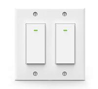 Lesim Alexa Light Switch, Double Smart Wifi Light Switches, Smart Switch 2 Gang Works With Google Assistant And Ifttt