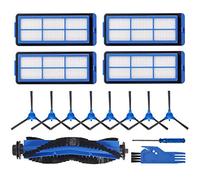 LesinaVac Robot Vacuum Cleaner Replacement Kit for Eufy RoboVac 11S Max, RoboVac 15C Max, RoboVac 30C Max, Including 1 Main Brush, 8 Side Brushes, 4 Filters, Free Blue Cleaning Brush